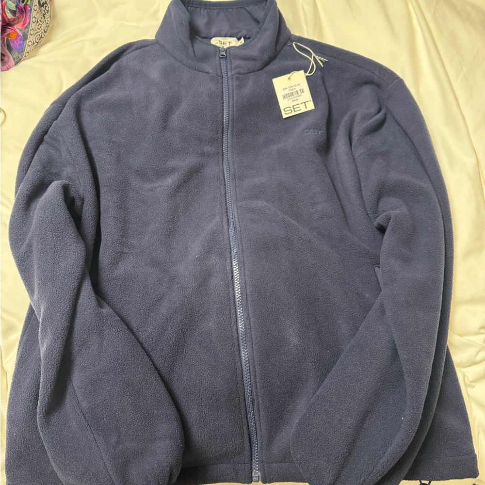 SET Active Women's Zip Up Sweater - Navy